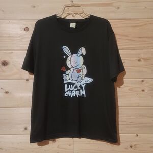 Bkys T-Shirt Lucky Charm Stitched Bunny Size L 22x27
